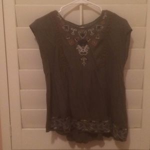 Olive green patterned shirt